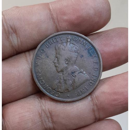 Very Hard " COMMONWEALTH OF AUSTRALIA " Big Size Coin AUSTRALIA 1919 * 1 PENNY * VERY FINE CONDITION * KG V * KM# 23 * Make Offer