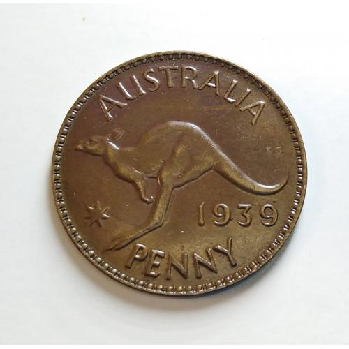 AUSTRALIA 1939 * 1 PENNY COIN * EXTRA FINE PLUS Plus CONDITION * KING GEORGE VI * MELBOURNE MINT * Kangaroo * KM# 36 * Make Offer