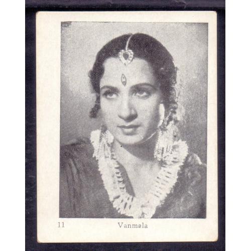 BOLLYWOOD VINTAGE ACTRESS " Vanamala " ORIGINAL B&W POCKET SIZE PHOTO CARD * Make Offer