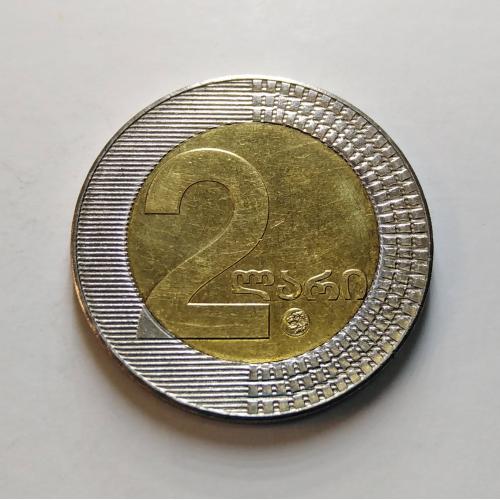 WITH FULL OF LUSTER " AUNC " CONDITION , GEORGIA 2006 * 2 LARI " BI-METALLIC " COIN * Make Offer