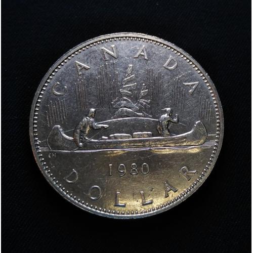 " WITH ORIGINAL LUSTER " CANADA 1980 * 1 DOLLAR COIN * AUNC TO UNC CONDITION * QUEEN ELIZABETH II (2ND PORTRAIT) Make Offer
