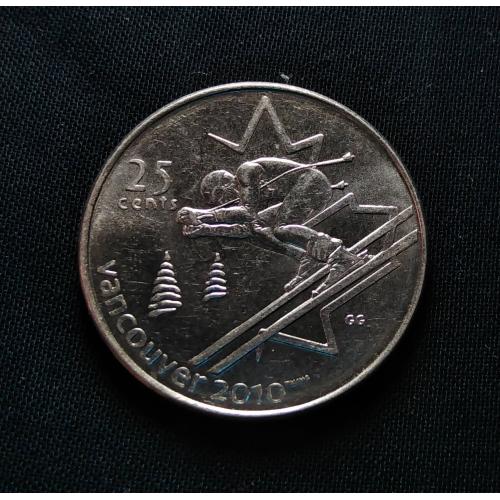 CANADA 2007 * 25 CENTS * COMMEMORATIVE * COIN , 2010 OLYMPICS, VANCOUVER , Alpine skiing * AUNC CONDITION * Make Offer