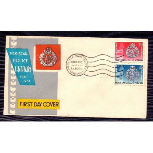 Pakistan 1961 * First Day Cover (Fdc) * Commemorating The Police Centenary (1861-1961) , SET OF 2 STAMPS * Make Offer