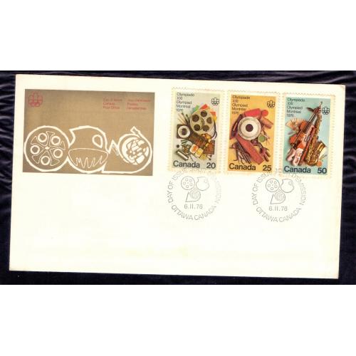 CANADA 1976 * First Day Cover (Fdc) * Commemorating The XXI Olympiad In Montréal, Issued On November 6, 1976 , SET OF 3 STAMPS * Make Offer
