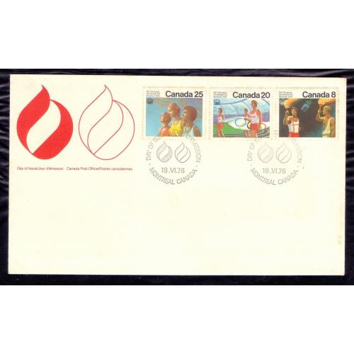 Canada 1976 * First Day Cover (Fdc) * Commemorating The Xxi Olympiad In Montréal, Issued On November 6, 1976 , Set Of 3 Stamps * Make Offer