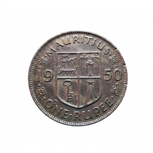 VERY HARD * MAURITIUS 1950 , BRITISH COLONIAL * 1 , ONE RUPEE COIN * KING GEORGE VI * VERY FINE CONDITION , BIG SIZE 29.6 * Make Offer