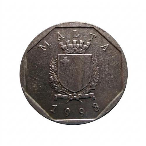 MALTA 1998 * 50 CENTS COIN * EXTRA FINE PLUS CONDITION * FLOWERS * Make Offer