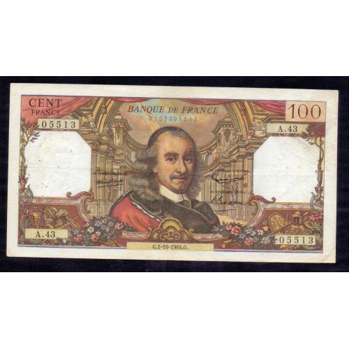 " VERY HARD FRANCE BANKNOTE " WITH Pierre Corneille (PORTRAIT) , FRANCE 1964 100 FRANCS BANKNOTE * ALMOST EXTRA FINE CONDITION * Make Offer