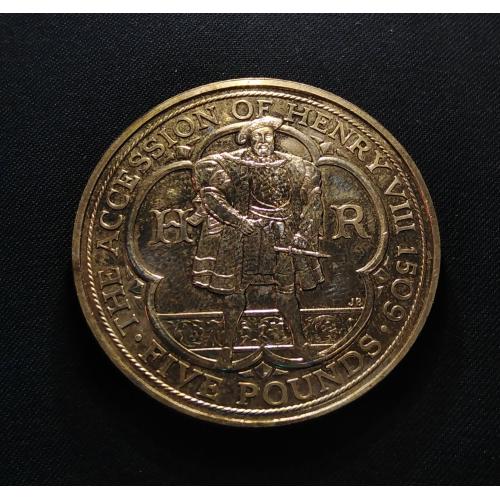 VERY HARD GREAT BRITAIN * COMMEMORATIVE * 5 POUNDS COIN , 500th anniversary of the accession of King Henry VIII * Make Offer