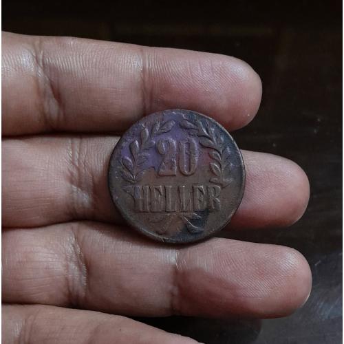 Tabora Emergency Coinage , GERMAN EAST AFRICA 1916 * 20 HELLER COIN * FINE PLUS CONDITION * Make Offer