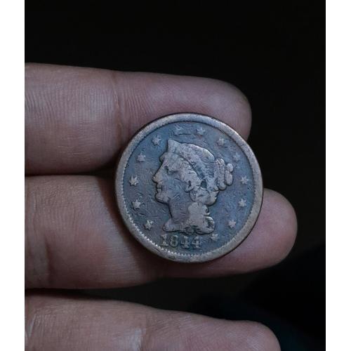 VERY VERY HARD * 1844 * USA COIN , 1 Cent * Liberty Head/Braided Hair Cent * Make Offer
