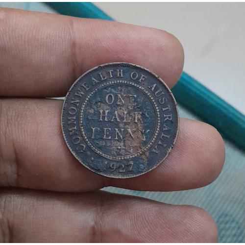 AUSTRALIA 1927 * 1/2 , HALF PENNY COIN * KING GEORGE V * FINE PLUS CONDITION * COMMONWEALTH OF AUSTRALIA * Make Offer