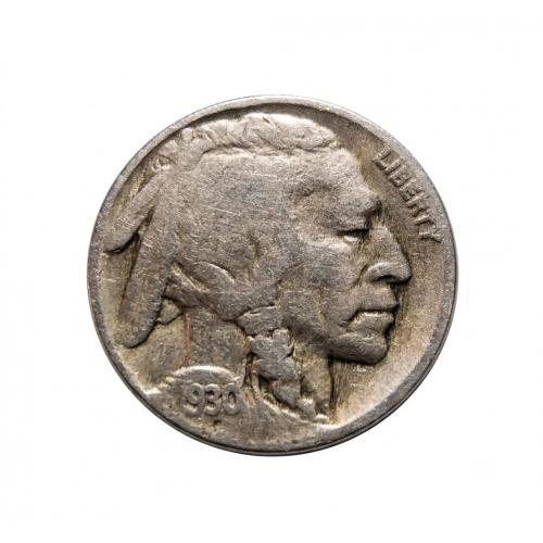 USA , UNITED STATES 1930 * FIVE CENTS COIN * BUFFALO , INDIAN NICKEL HEAD * FINE CONDITION CONDITION * Make Offer