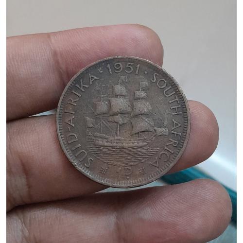 SOUTH AFRICA 1951 BRITISH COLONIAL BIG SIZE ONE PENNY COIN , NOT IN IDEAL CONDITION , SOUTH AFRICA 1951 BRITISH COLONIAL BIG SIZE ONE PENNY COIN , NOT IN IDEA CONDITION , BIG SIZE 31MM * Make Offer