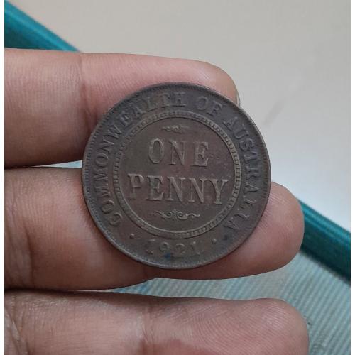 RARE COMMONWEALTH OF AUSTRALIA 1921 ONE PENNY , GEORGE V , BIG SIZE 30.50 MM , NOT IN IDEAL CONDITION * Make Offer