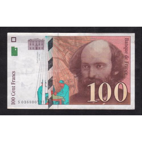 FRANCE 1997 * 100 FRANCS BANKNOTE * EXTRA FINE COND , PAUL CÉZANNE (PORTRAIT) * P-158 * Make Offer