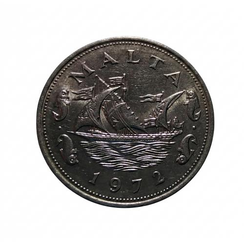 WITH FULL OF LUSTER , MALTA 1972 * 10 , TEN CENTS COIN * AUNC CONDITION * Make Offer