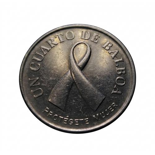 PANAMA 2008 * ONE , 1 CUARTO , 1/4 BALBOA * COMMEMORATIVE * COIN * BREAST CANCER AWARENESS , EXTRA FINE PLUS CONDITION * , Make Offer