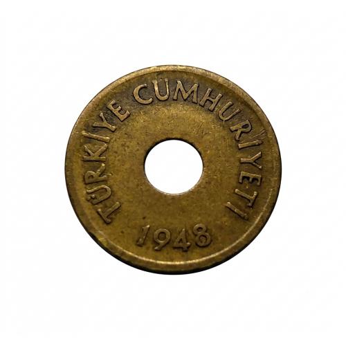 TURKEY 1948 * 1 KURUS * HOLE * COIN * FINE TO EXTRA FINE CONDITION * Make Offer