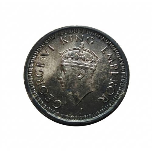 AMAZING GRADE , LUSTER WITH TONNING , BRITISH INDIA 1944 * 1 RUPEE * SILVER * COIN * KING GEORGE VI * BOMBAY MINT , Make Offer