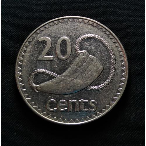 * BIG SIZE 28.5 MM * FIJI 1996 * 20 CENTS COIN * QUEEN ELIZABETH II * EXTRA FINE PLUS CONDITION * Make Offer
