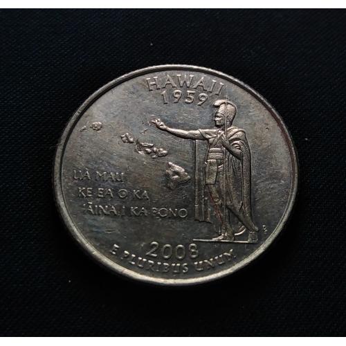 COMMEMORATIVE ISSUE : UNITED STATES MINT'S 50 STATE QUARTERS® PROGRAM , UNITED STATES 2008 * 1/4 STATE QUARTER DOLLAR COIN * HAWAII 1959 * AUNC CONDITION * Make Offer