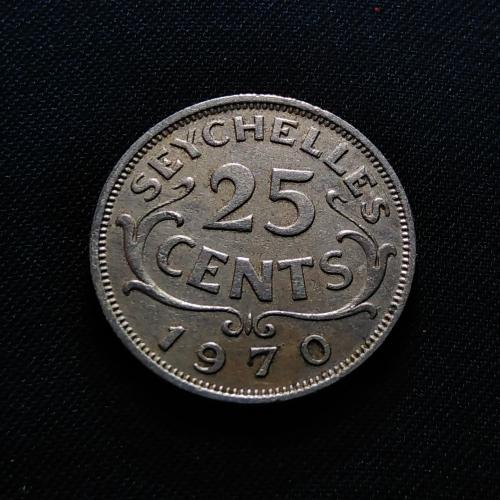 HARD COUNTRY SEYCHELLES , VERY HARD COIN , SEYCHELLES 1970 , 25 CENTS COIN * VERY FINE TO EXTRA FINE CONDITION * QUEEN ELIZABETH II (IST PORTRAIT) * Make Offer